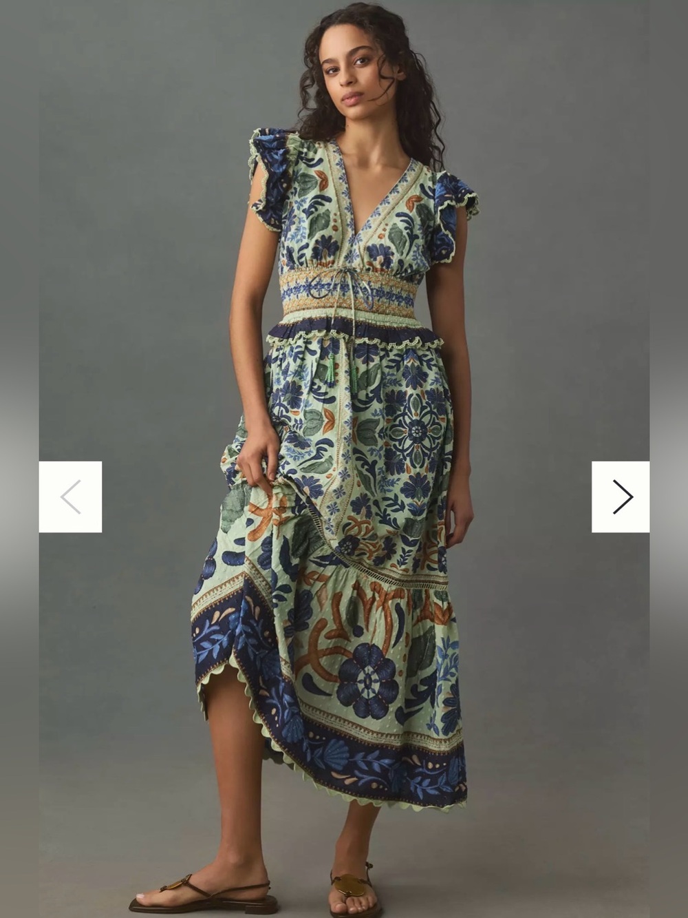 Farm Rio Ocean Tapestry Sleeveless Maxi Dress